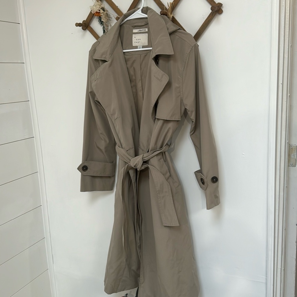 Universal Thread Taupe Trench Coat with Belt